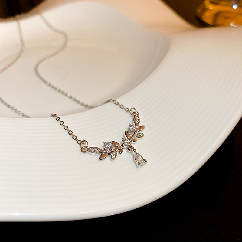 Vòng cổ Mặt Hình Giọt Nước Đính Đá Zircon Thời Trang