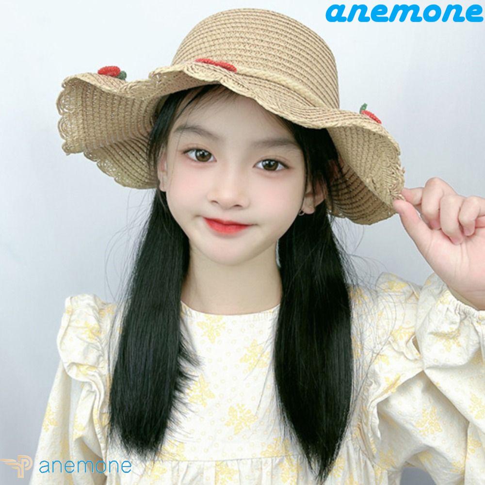 ANEMONE Tóc Giả Thẳng Bằng Sợi Tổng Hợp Chất Lượng Cao Cho Bé Gái