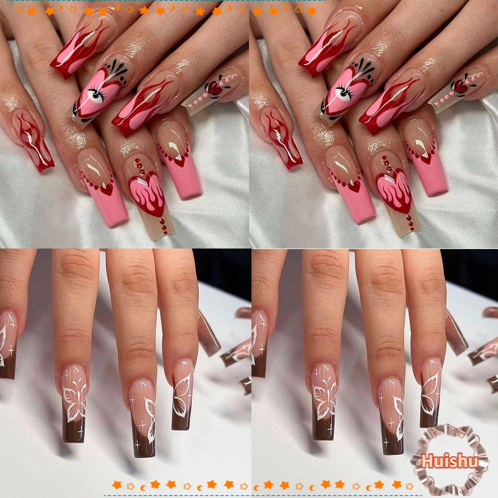 HS Bộ 24 Móng Tay Giả Che Phủ Toàn Diện Tháo Rời Được