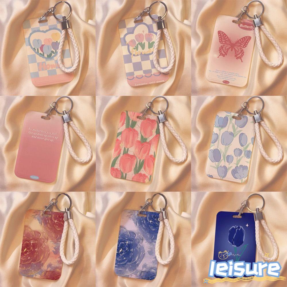 LEISURE Ví Nhựa Đựng Thẻ ID Họa Tiết Hoạt Hình Dành Cho Nam Nữ