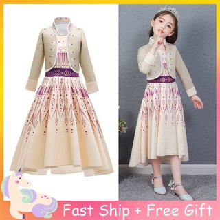 Disney đầm hóa trang công chúa anna trong phim frozen 2 cho bé gái