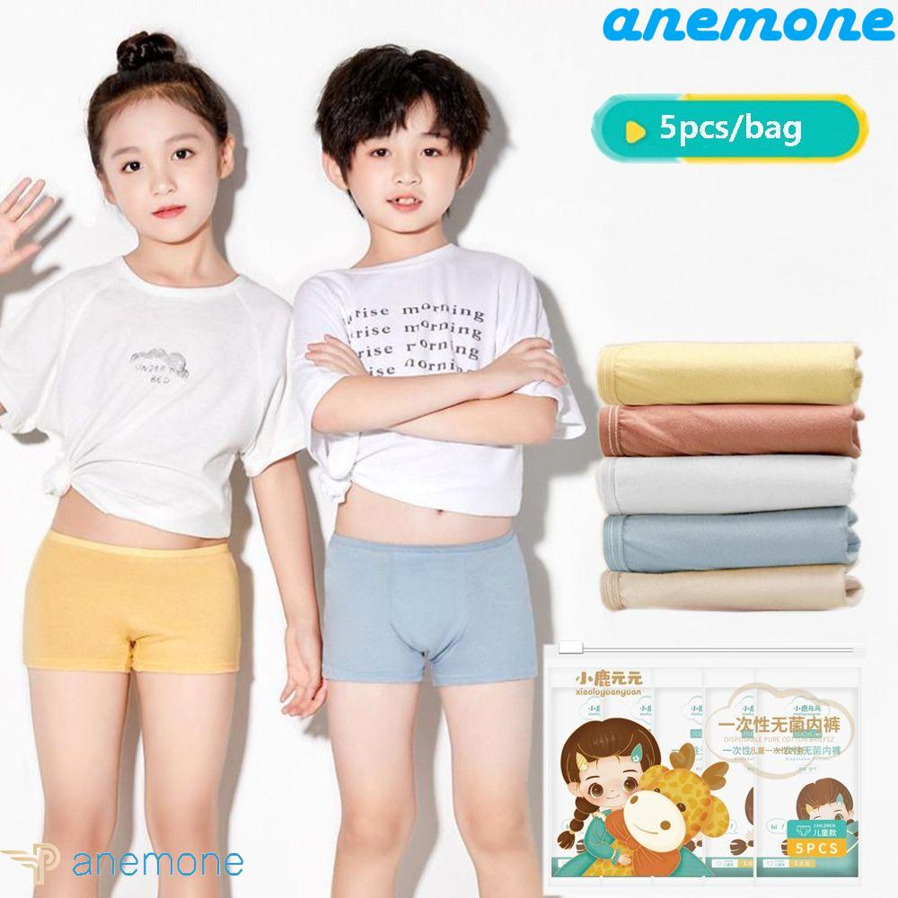 ANEMONE Quần Lót Boxer Cotton Mềm Mại Dùng Một Lần Thoải Mái Cho Trẻ Em