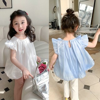  Hàng Có Sẵn Set Áo Ba Chiều Cotton Ba Chiều Hình Trái Tim + Quần Ống Loe Ôm Dáng Thời Trang Mùa Hè Hàn Quốc Cho Bé Gái @ -