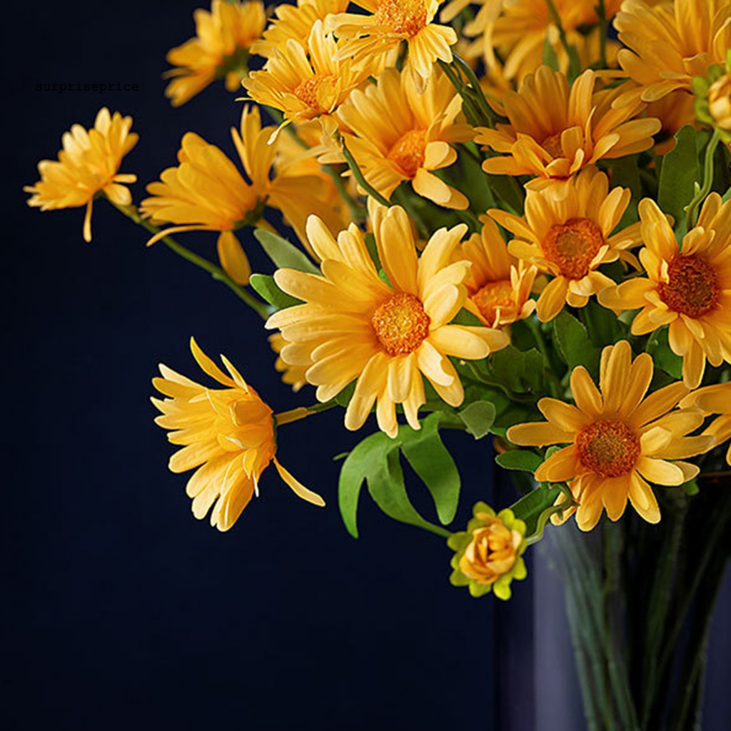 1 Bông Hoa Cúc Nhân Tạo Bằng Vải Sống Động Trang Trí Nhà Cửa / Văn Phòng / Tiệc Cưới