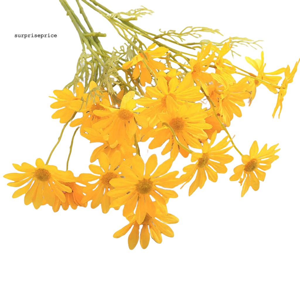 Bó Hoa Giả 5 Bông Bằng Lụa Nhiều Màu Chống Tia UV Trang Trí Nhà Cửa