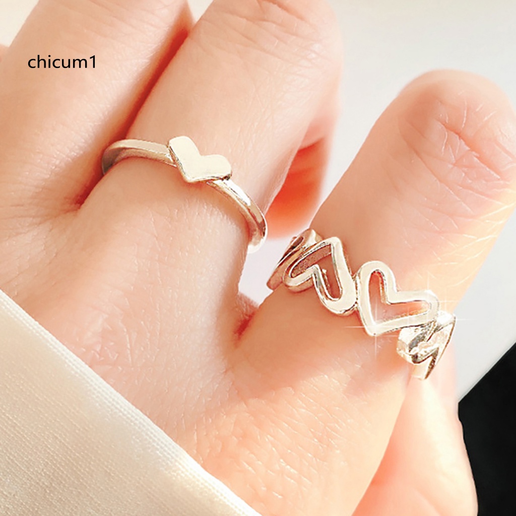 1 Cặp Nhẫn Đeo Ngón Tay Màu Sắc Xinh Xắn Lãng Mạn Dành Cho Nữ