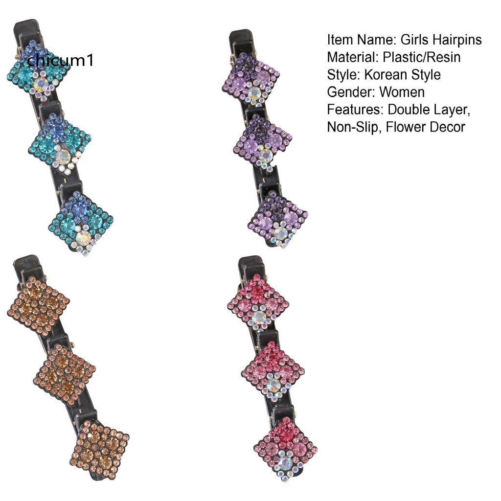 Set 4 Kẹp Tóc Hoa Đính Ngọc Trai Giả Phong Cách Hàn Quốc