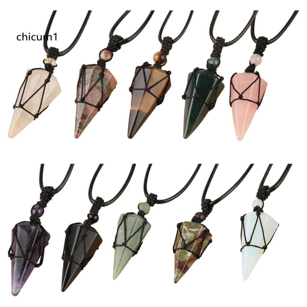 Vòng Cổ CC Lăng Kính Lục Giác Dệt Tay Màu Đen Đính Pha Lê Giả Cho Unisex Mặc Hàng Ngày