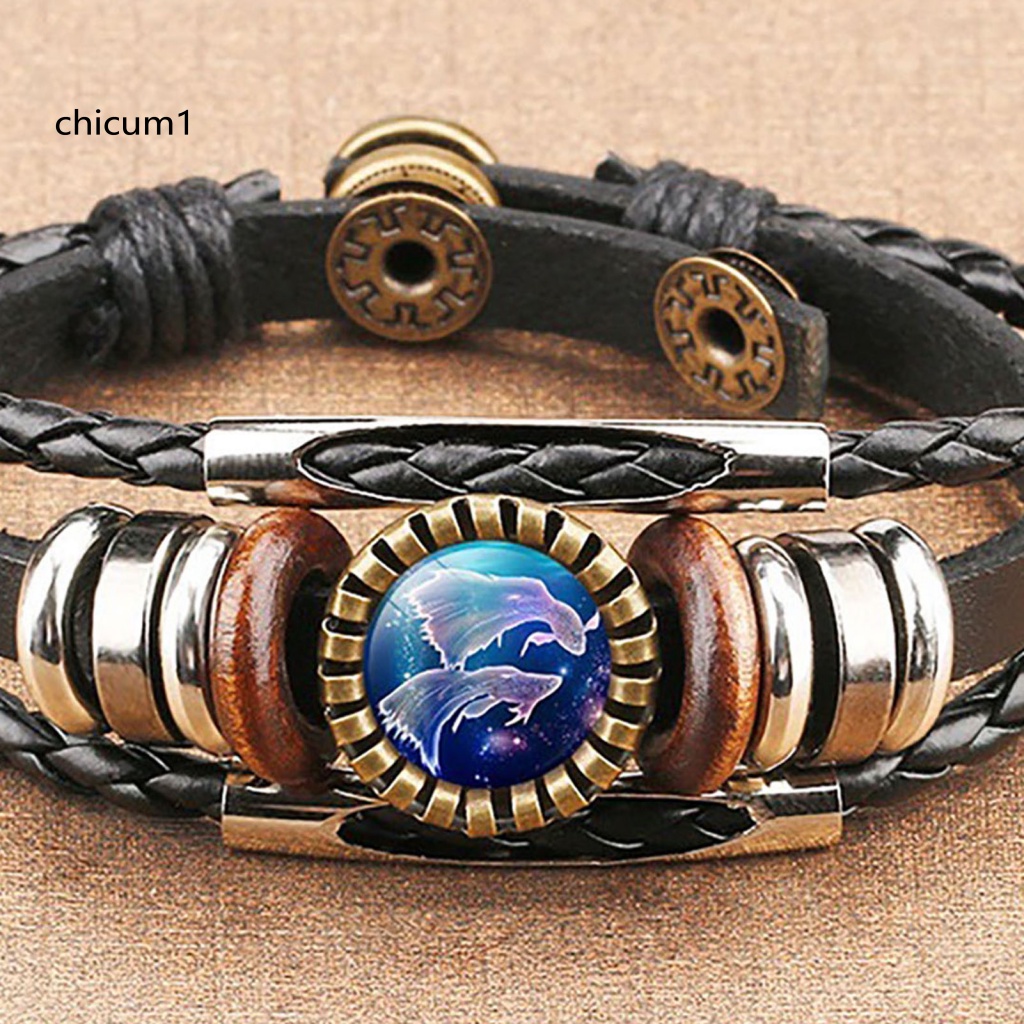 Vòng Tay Da Giả Phối Hợp Kim Phong Cách Punk Vintage