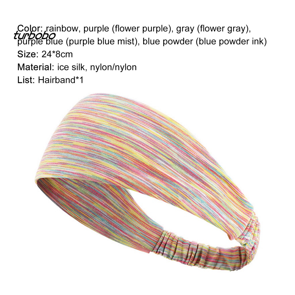 Băng Đô Cài Tóc Thể Thao Bằng Lụa Lạnh Mềm Co Giãn Thoáng Khí Thấm Hút Mồ Hôi Cho Nữ
