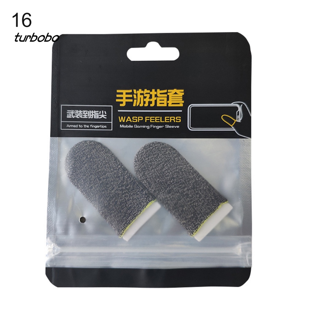 1 Cặp Găng Đeo Ngón Tay Bằng Sợi Nylon Chống Trầy Xước Để Chơi Game Điện Thoại Di Động Tiện Lợi