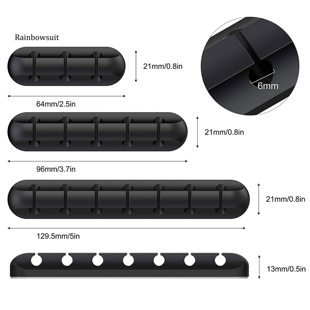 Set 1 / 3 Kẹp Cố Định Dây Cáp Bằng Silicon Tiện Dụng