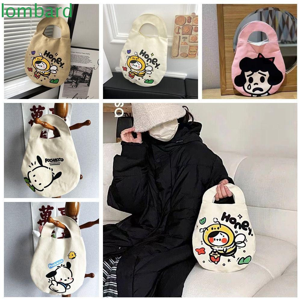 LOMBARD Túi vải Họa Tiết Graffiti Phong Cách Hàn Quốc