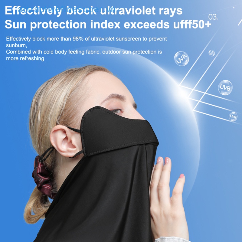 Afs Khẩu Trang Che Mặt Và Cổ Chống Tia UV Bằng Lụa Lạnh Bảo Vệ Tai Khi Lái Xe Dành Cho Bạn Nữ