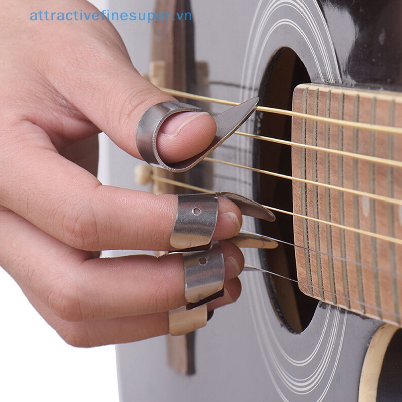 Afs Bộ 4 Miếng Gảy Đàn Guitar Bằng Kim Loại