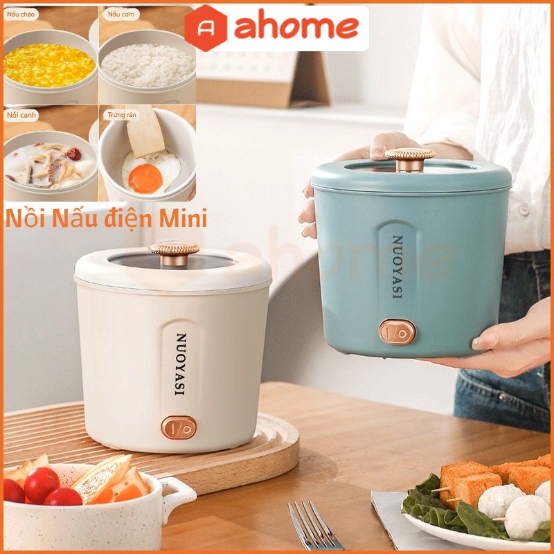 Ahome Nồi cơm điện mini du lịch thức ăn nhanh mỳ ăn liền cốc nấu nồi cơm điện nhỏ đa năng nồi mỳ ăn liền cho 1 người Nồi điện mini nồi nấu ăn ký túc xá du lịch nồi điện