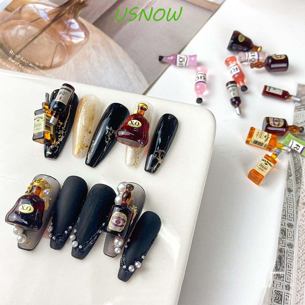 USNOW Phụ Kiện Trang Trí Móng Tay Hình Chai Rượu Vang XO Phong Cách Retro Nhật Bản Sang Trọng DIY