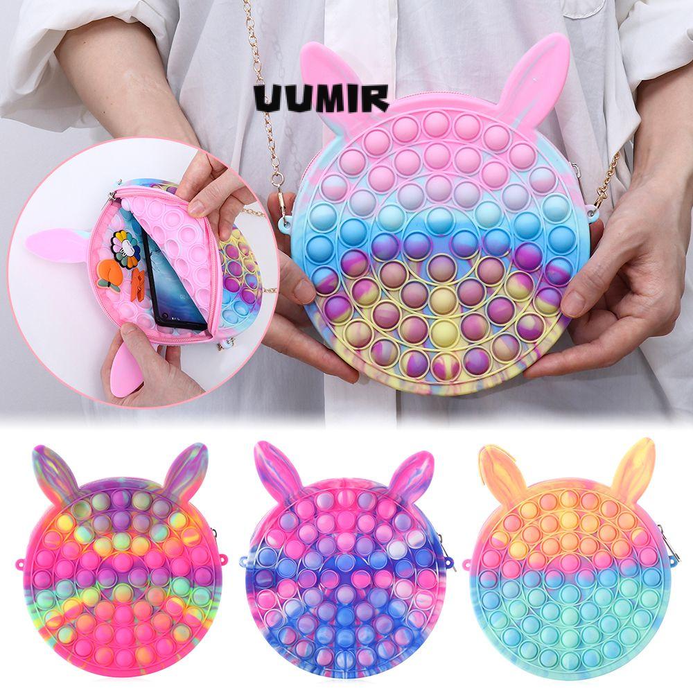 UUMIR Túi Tote Đeo Vai Bằng Silicone Đơn Giản Dimple Fidget Spinner Pop