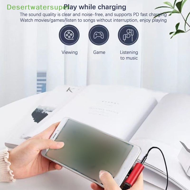 Đầu Chuyển Đổi 2 Trong 1 Từ Giác Cắm Type-C Sang Cổng Cắm 3.5mm