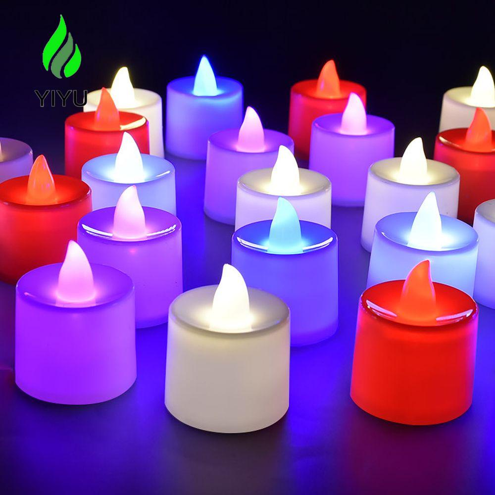 YIYU Set 24 Đèn LED Giả Nến Trang Trí Nhà Cửa Lãng Mạn