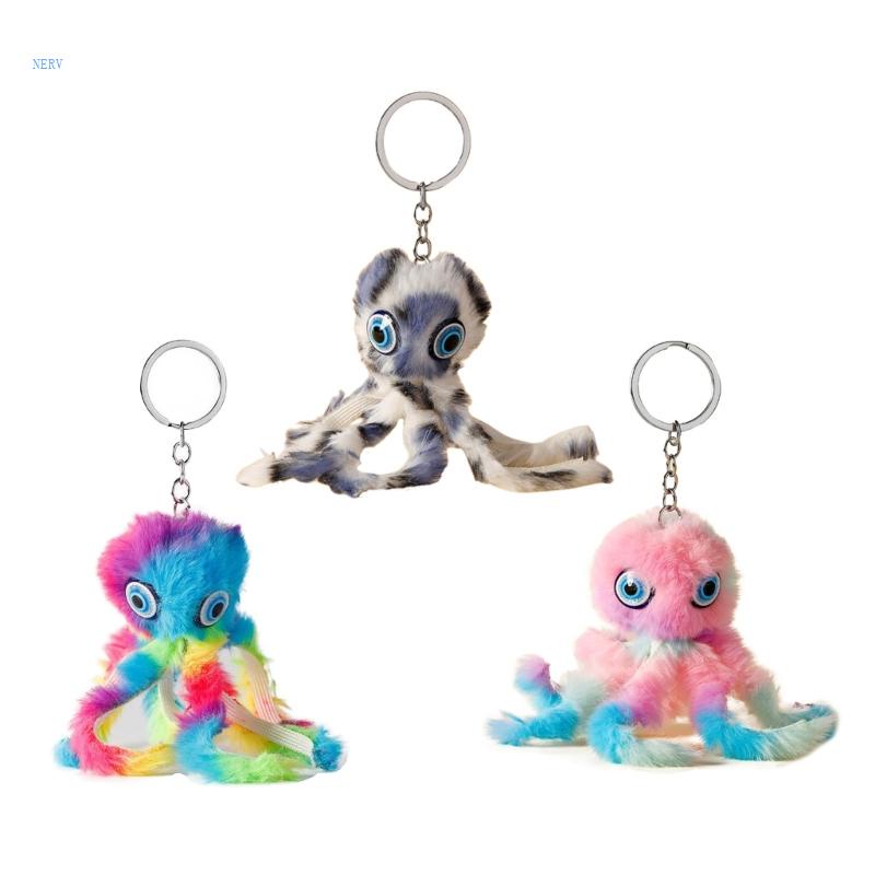 Móc Khóa Hình Bạch Tuộc Nhồi Bông Đáng Yêu