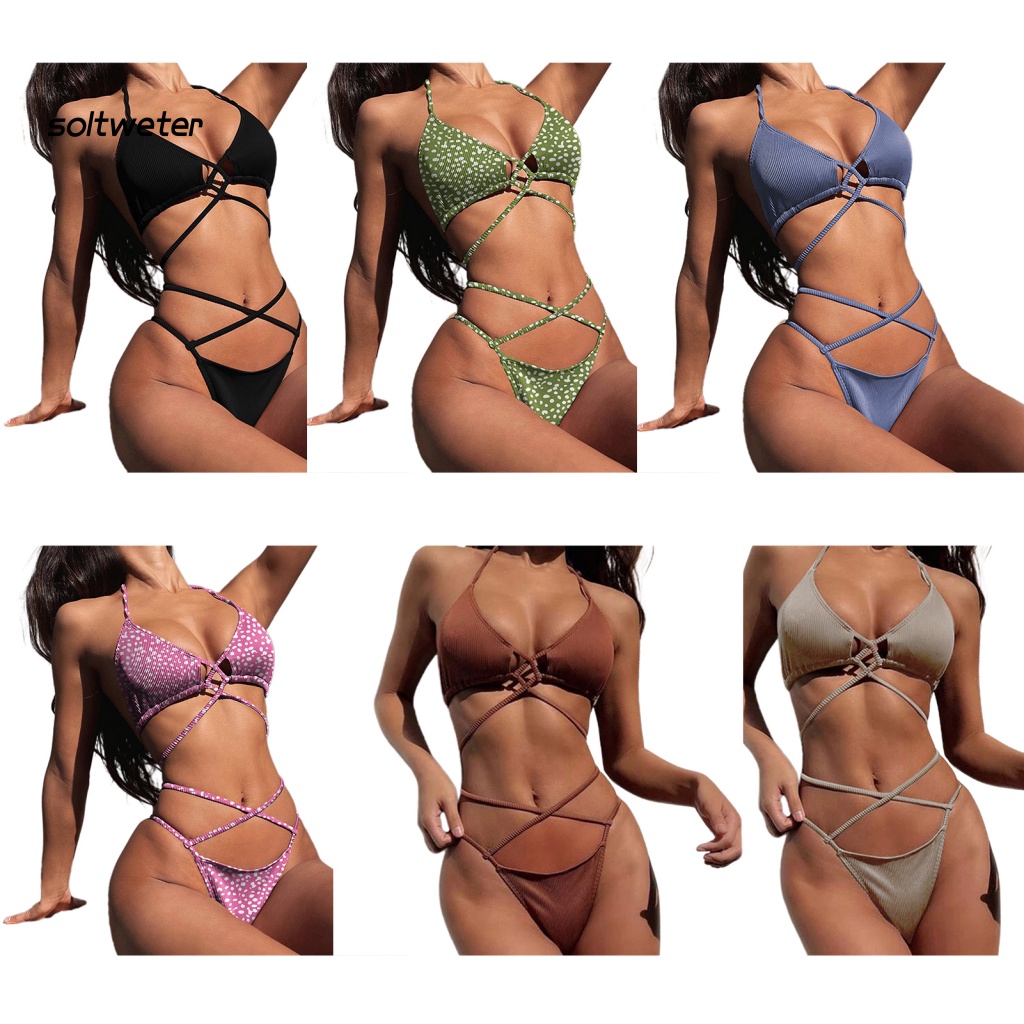 Bộ Đồ Bơi Bikini Màu Sắc Trơn Tùy Chỉnh Quyến Rũ Cho Nữ