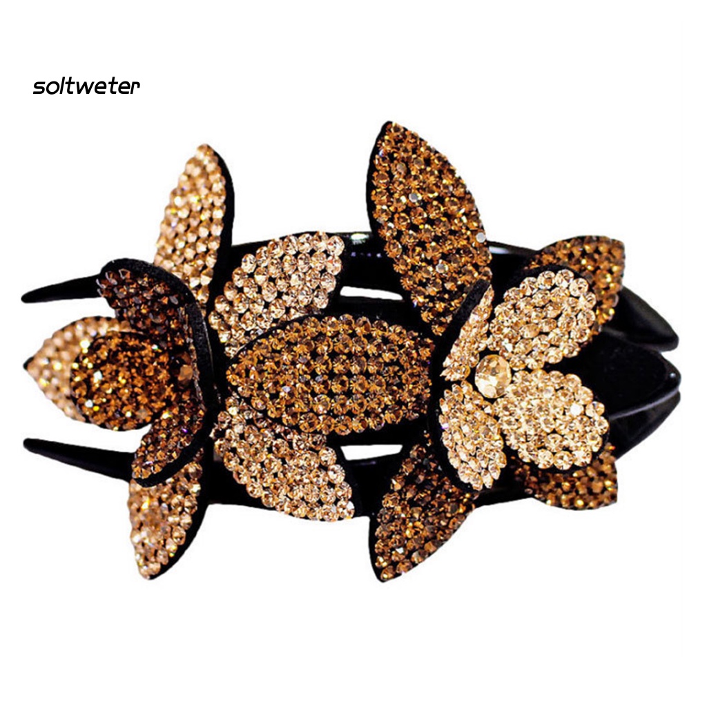 Kẹp Tóc Đính Đá Lấp Lánh Chống Trượt Tiện Dụng