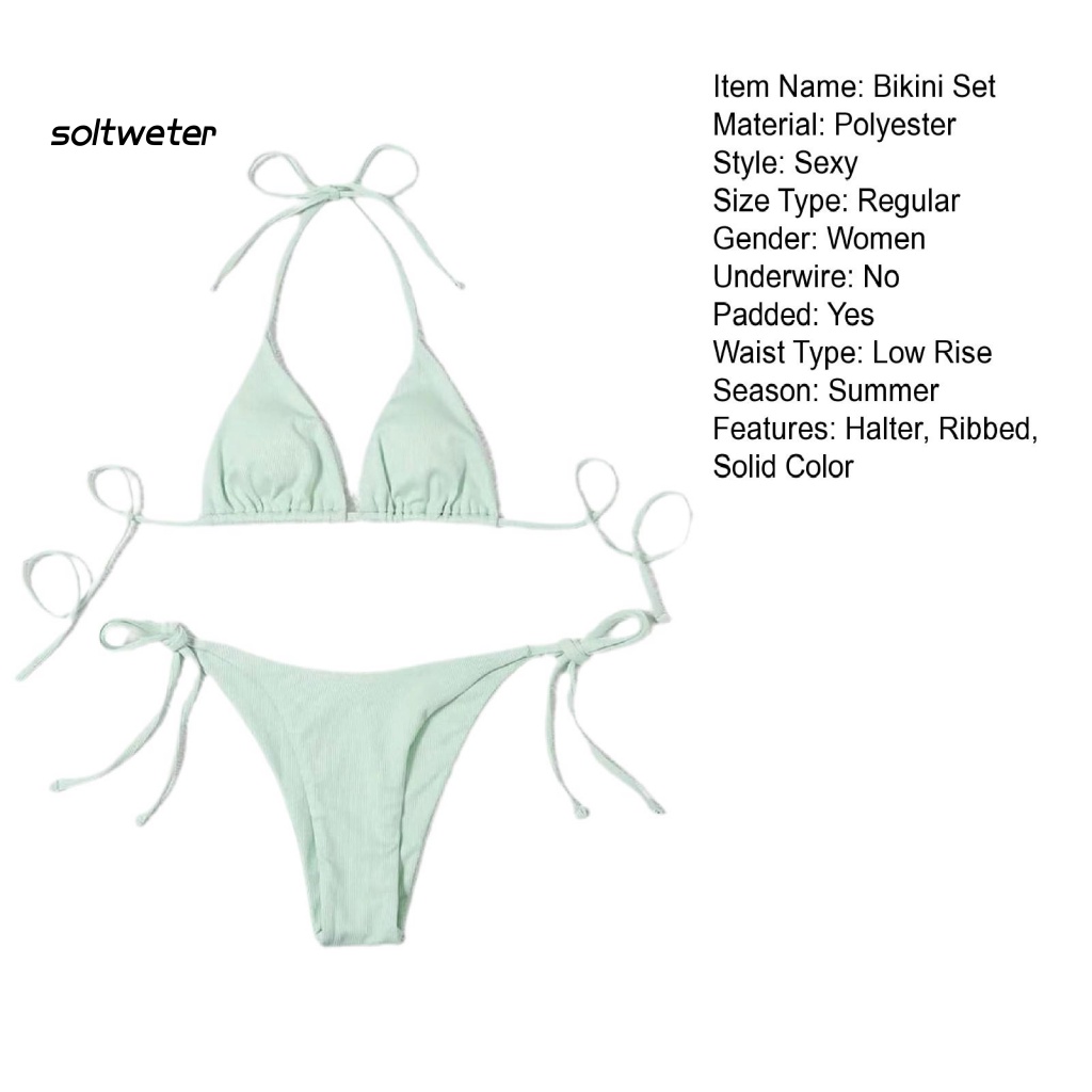 Bộ Bikini 2 Mảnh Hở Lưng Có Mút Đệm Quyến Rũ Cho Nữ