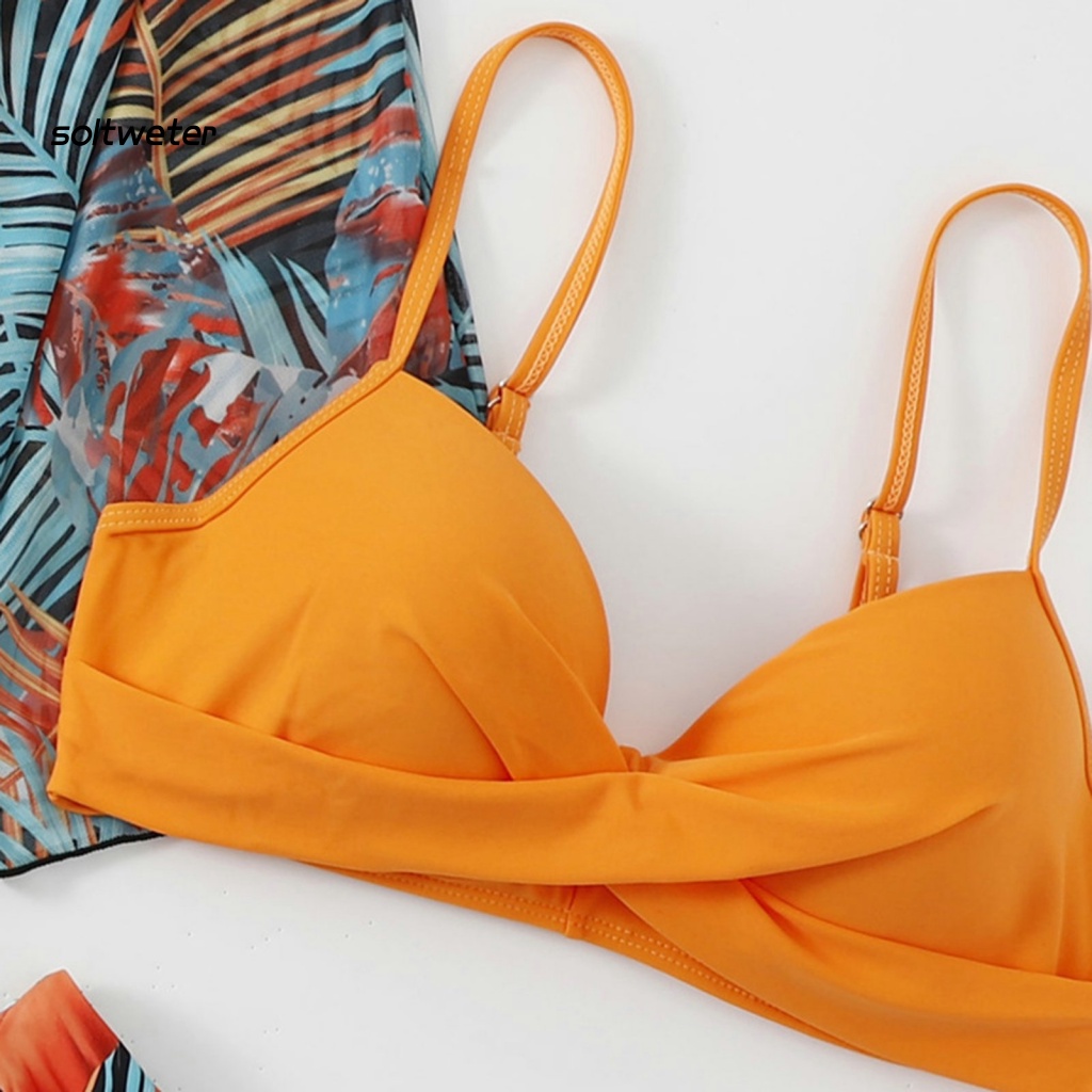 Bộ Bikini 3 Mảnh Hở Lưng Màu Sắc Thời Trang Quyến Rũ Cho Nữ