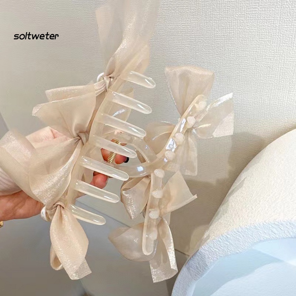 Kẹp Tóc Càng Cua Đính Ngọc Trai Giả Chống Trượt Có Răng Cưa Chéo Cỡ Lớn Thời Trang Dự Tiệc Cho Nữ