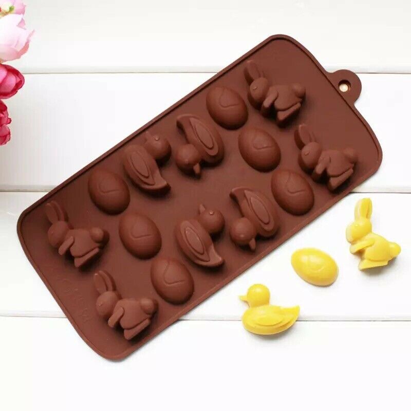 Trứng phục sinh bunny khuôn bánh silicone kẹo mềm khuôn trang trí bánh sô cô la