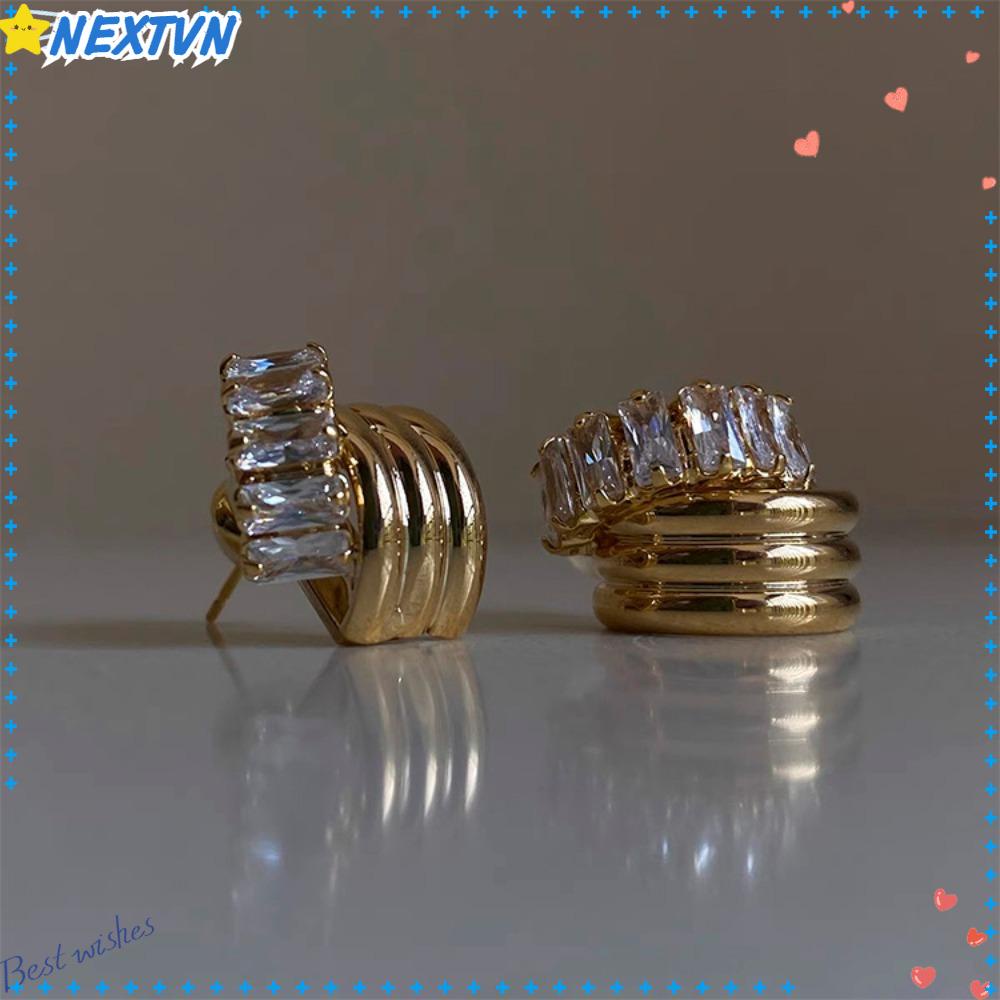 NEXTVN Khuyên Tai Đồng Hiện Đại Xu Hướng Mới 5A Cho Nữ