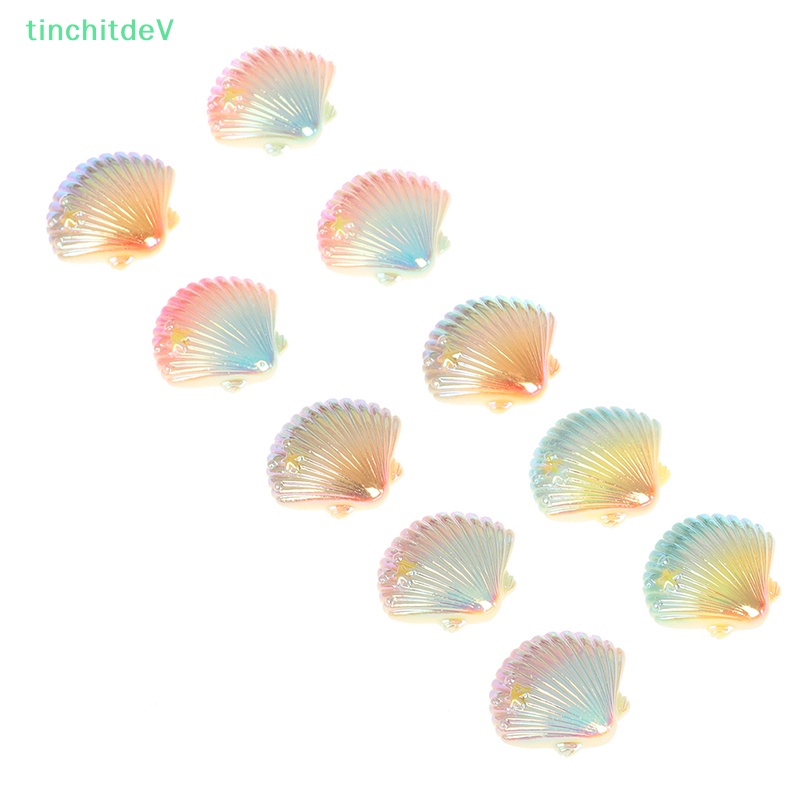 Bộ 10 Vỏ Sò Nhựa Màu Gradient Dùng Trang Trí DIY