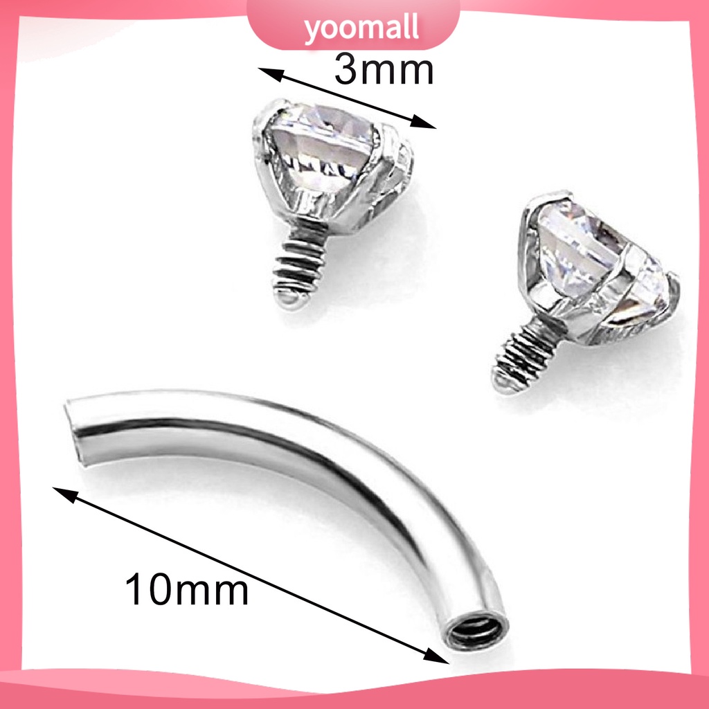 Khuyên Xỏ Cơ Thể Bằng Thép Chống Mòn Đính Đá Zircon Thời Trang Cho Nữ