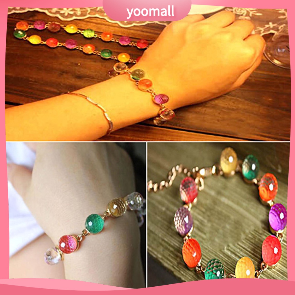 Vòng Tay Chuỗi Hạt Tròn Màu Sắc Ngọt Ngào Thời Trang Cho Nữ