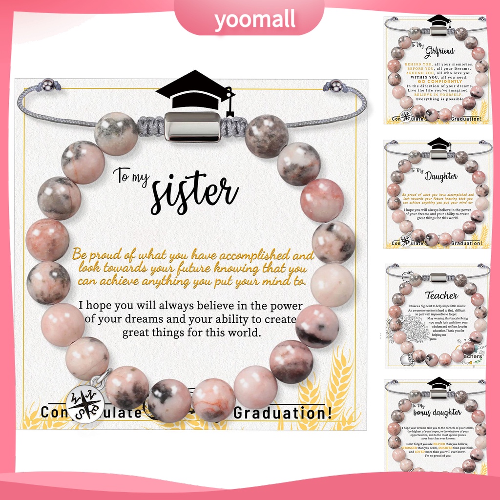 Vòng Tay Chuỗi Hạt Đá Tròn 8MM Màu Hồng Tự Nhiên Tùy Chỉnh Thời Trang Cho Nữ