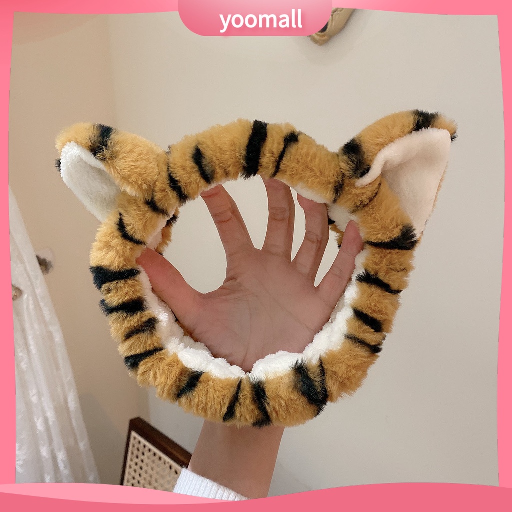 Băng Đô Tai Hổ Hoạt Hình Co Giãn Tốt Dùng Rửa Mặt Cho Nữ