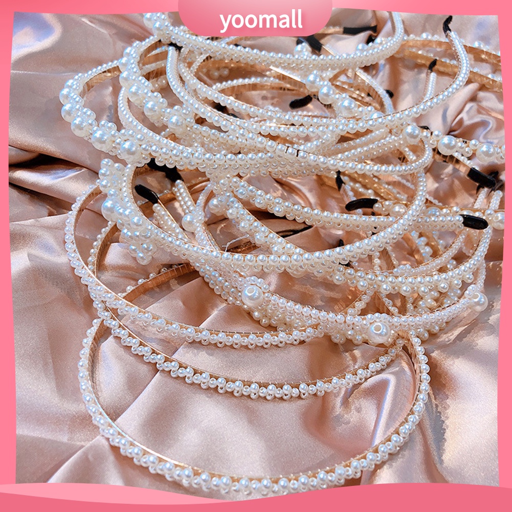 Băng Đô Cài Tóc Đính Hạt Ngọc Trai Giả Thanh Lịch Cho Nữ