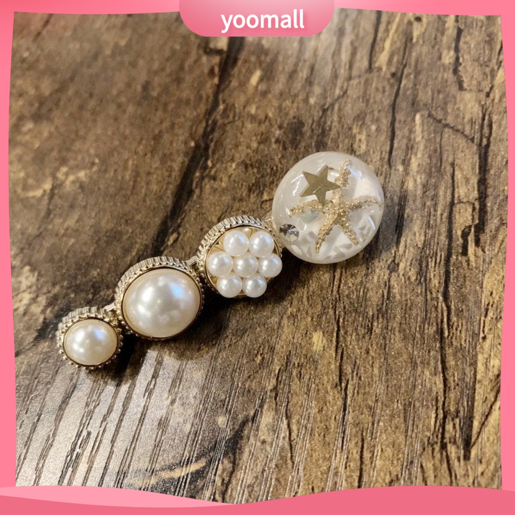 Set 6 Kẹp Tóc Hình Lông Vũ Đính Ngọc Trai Giả Thanh Lịch