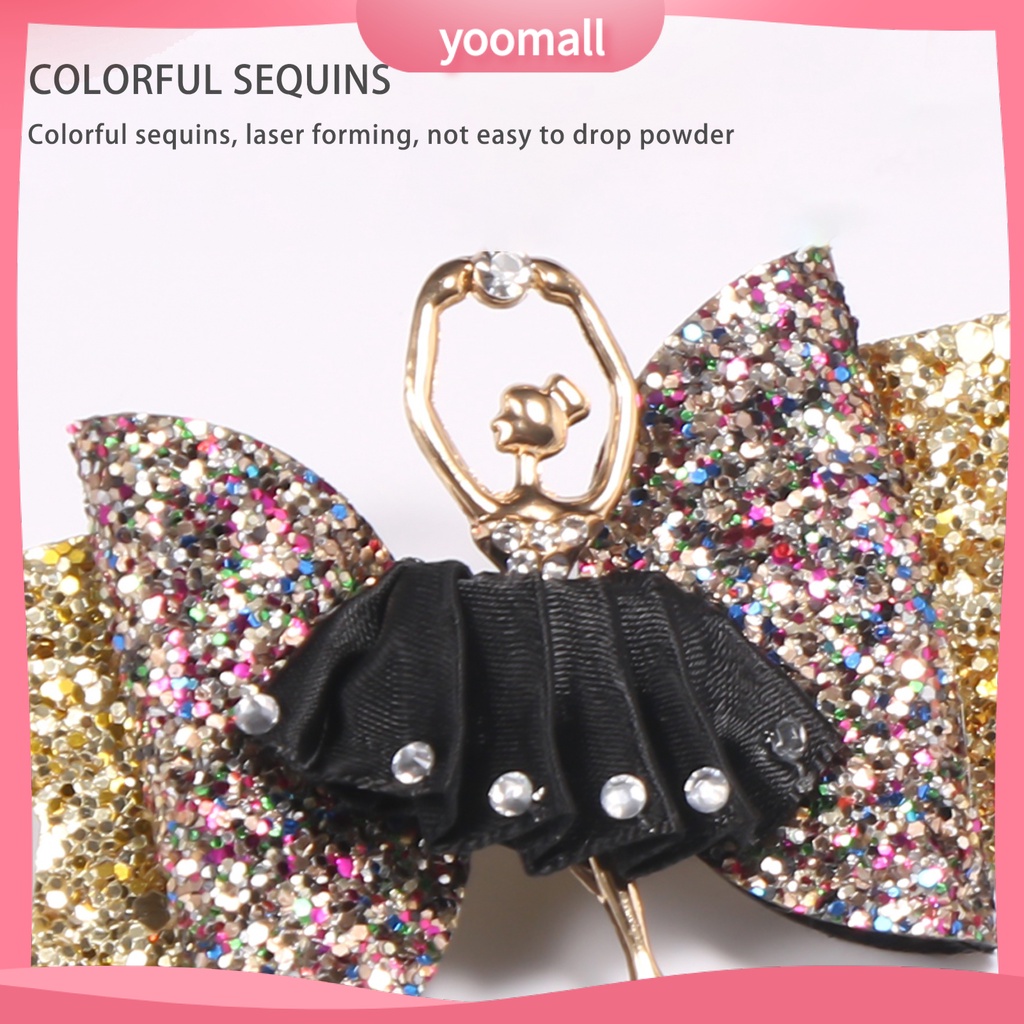 Kẹp Tóc Hình Nơ Đính Kim Sa Lấp Lánh Dễ Thương Cho Bé Gái