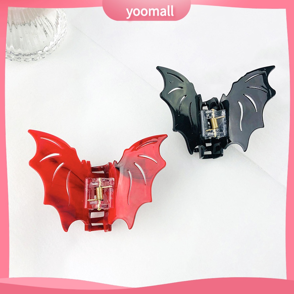 Kẹp Tóc Hình Dơi Màu Trơn Chống Trượt Phong Cách Gothic