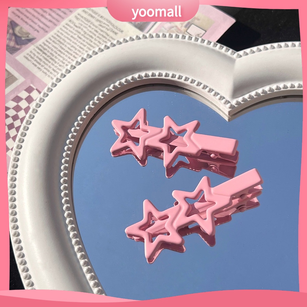 Kẹp Tóc Rỗng Siêu Nhẹ Không Trượt Hình Ngôi Sao Màu Sắc Tươi Sáng Cho Nữ