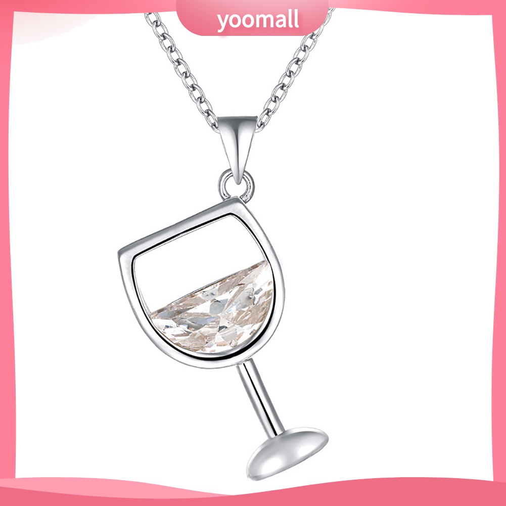 Vòng cổ Mặt Hình Ly Rượu Đính Đá Zircon Thời Trang Cho Nữ
