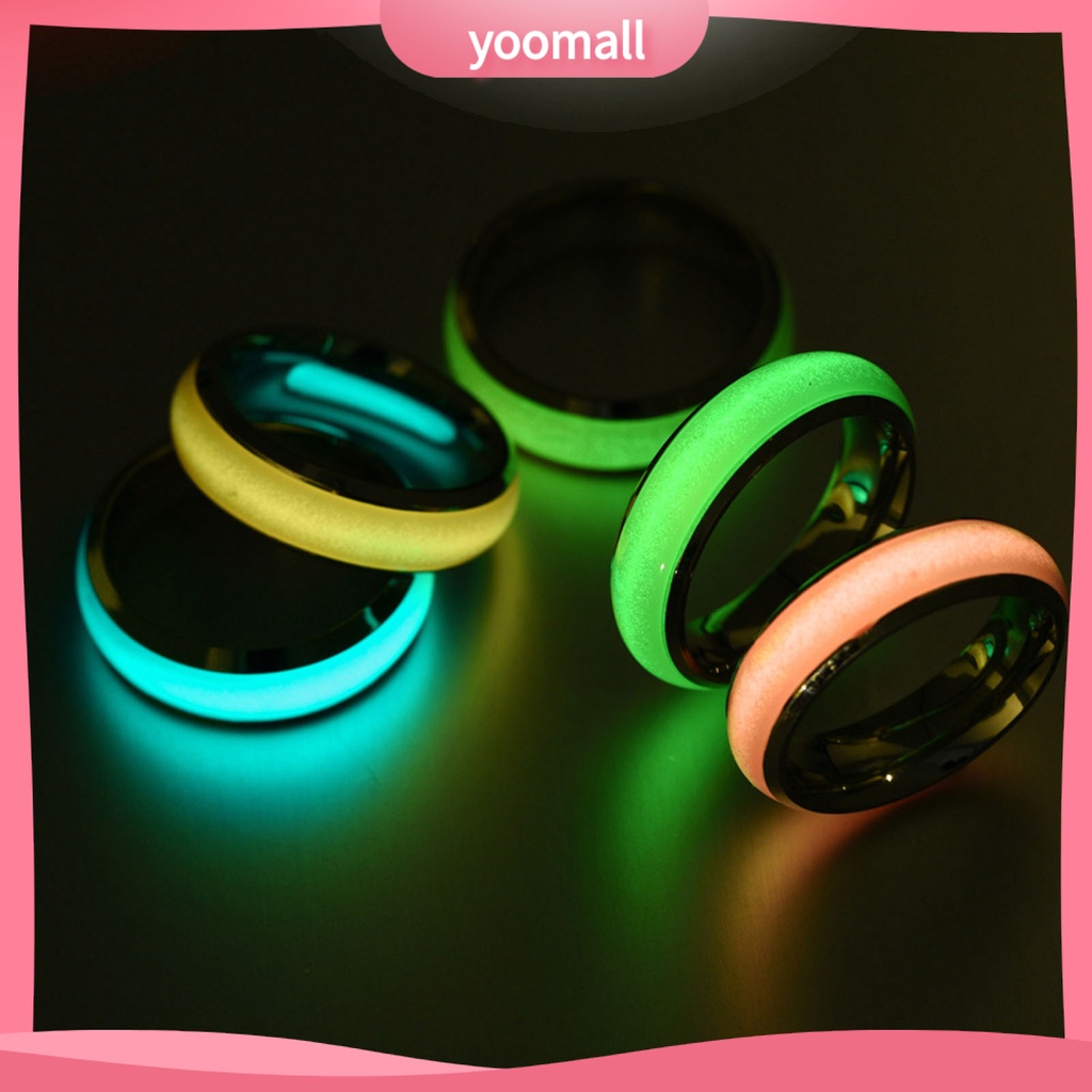 Nhẫn Phát Sáng Màu Trơn Đơn Giản Thời Trang Unisex