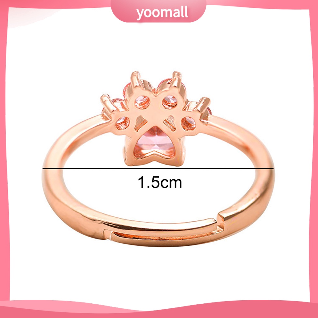 Nhẫn Hợp Kim Dạng Mở Hình Chân Mèo Dễ Điều Chỉnh