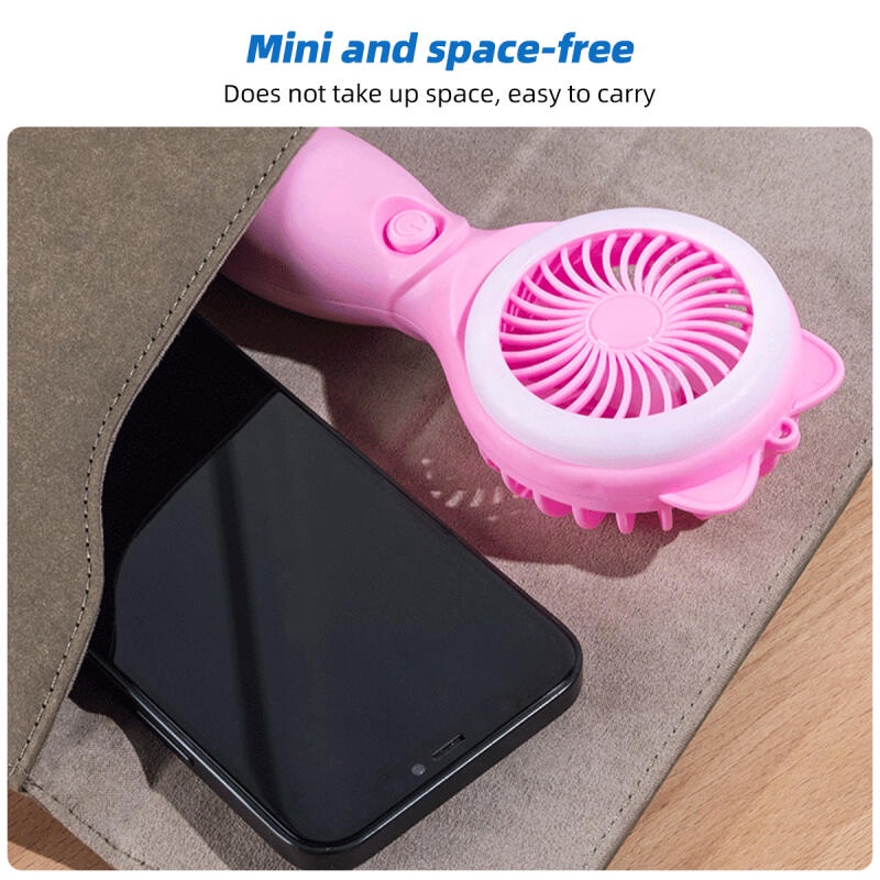 Quạt Điện Mini HdoorLink Cầm Tay 2 Trong 1 Có Đèn Ngủ Và Cổng Sạc USB