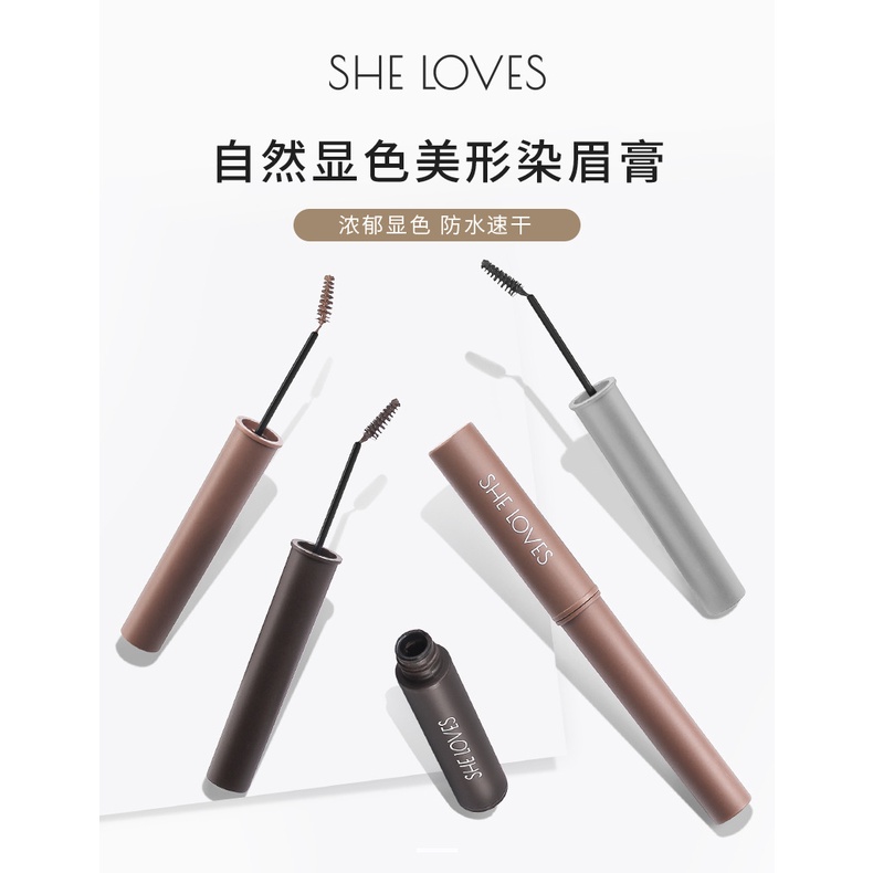 Kem Nhuộm Lông Mày Sheloves Đầu Cọ Nhỏ Chống Thấm Nước Màu Nâu Nhạt Tự Nhiên Lâu Trôi Không Phai