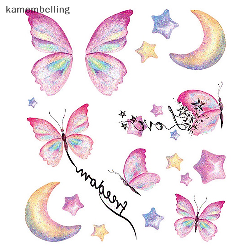 1 Bộ Hình Xăm Dán Tạm Thời Chống Nước Hình Bướm Nhiều Màu Sắc
