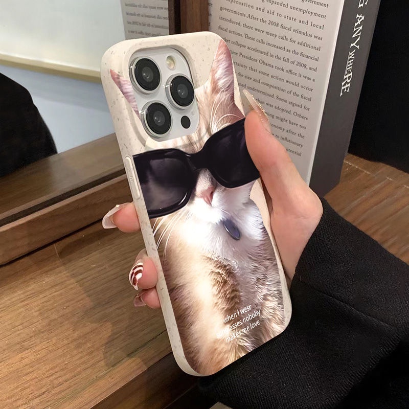 Ốp Điện Thoại Dẻo Họa Tiết Chú Mèo Đơn Giản Chống Sốc Cho Iphone 7plus8iphone12 14pro 13 11max YYG7