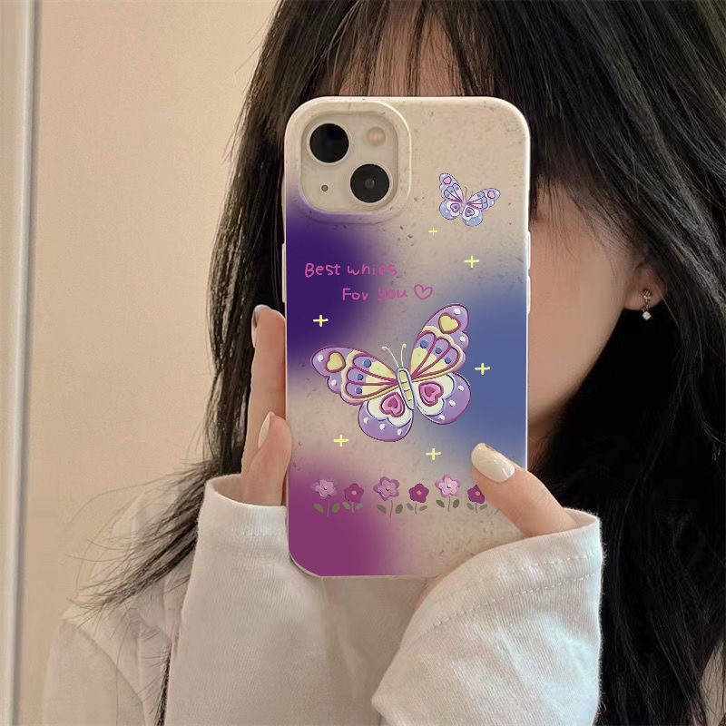 Ốp Điện Thoại Mềm Chống Sốc Hình Bướm 7max iPhone12 Vjgbgb Đơn Giản 14Pro8 1113 7max Plus plus14pro8